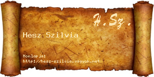 Hesz Szilvia névjegykártya