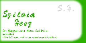 szilvia hesz business card